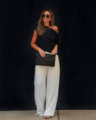 Thomas One Shoulder Ruched Cutout Top