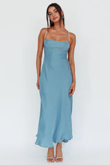 Linka Diamante Strap Maxi Dress Steel