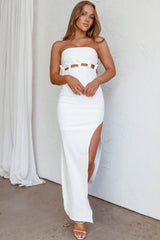 Mykonos Nights Strapless Maxi Dress White