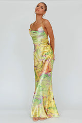 Bailey Strappy Chain Back Maxi Dress Lime