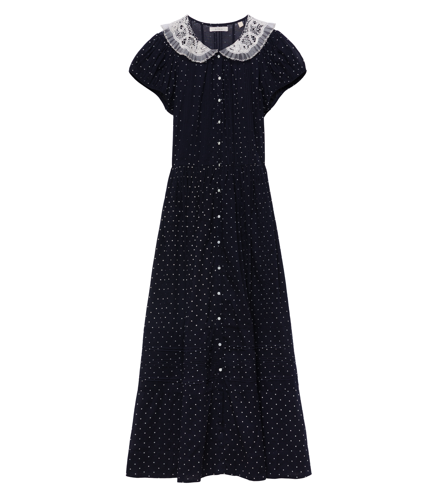 AMÉRIE DRESS -- NAVY FLOCK DOT