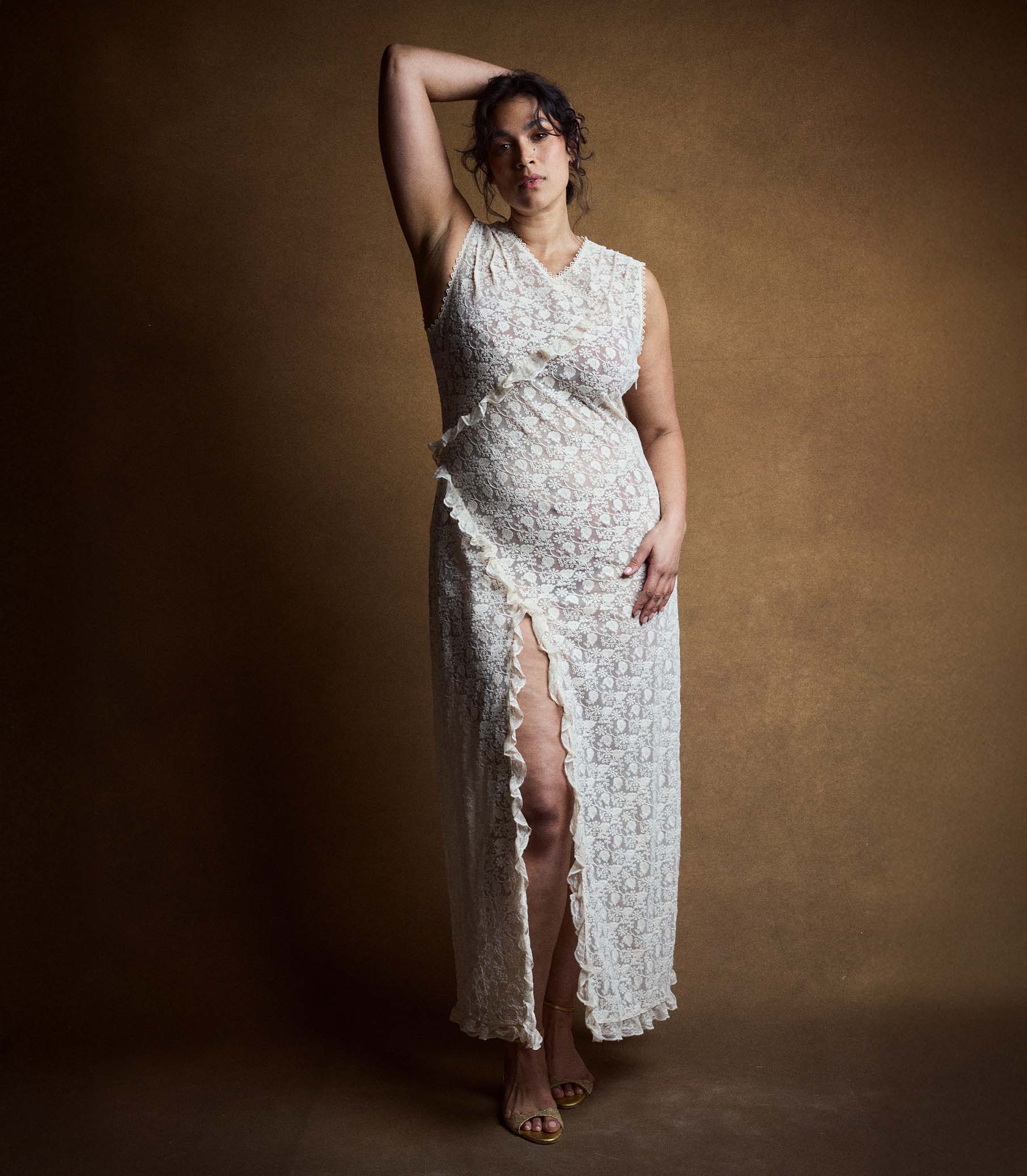 ANABELIA DRESS -- SOFT CAMELLIA