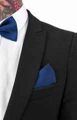 Abel Navy Bow Tie And Pocket Square Set