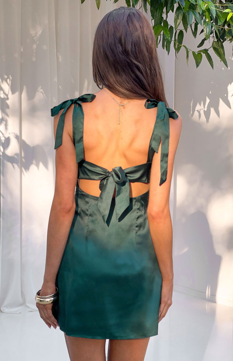 Akira Green Tie Mini Dress