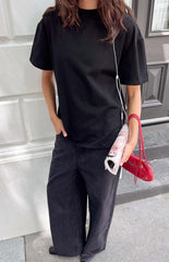 Alba Plain Black Tee