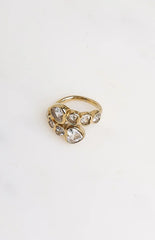 Amore Gold Heart Diamante Wrap Ring
