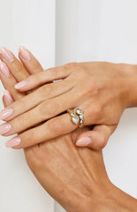 Amore Gold Heart Diamante Wrap Ring