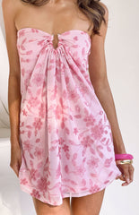 Antoine Pink Sequin Strapless Mini Dress