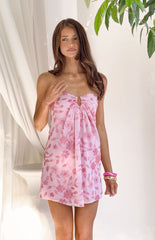 Antoine Pink Sequin Strapless Mini Dress