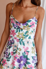 Beachside Flounce Hem Maxi Dress White Floral