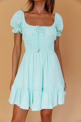 Amilie Shirred Waist Sundress Mint
