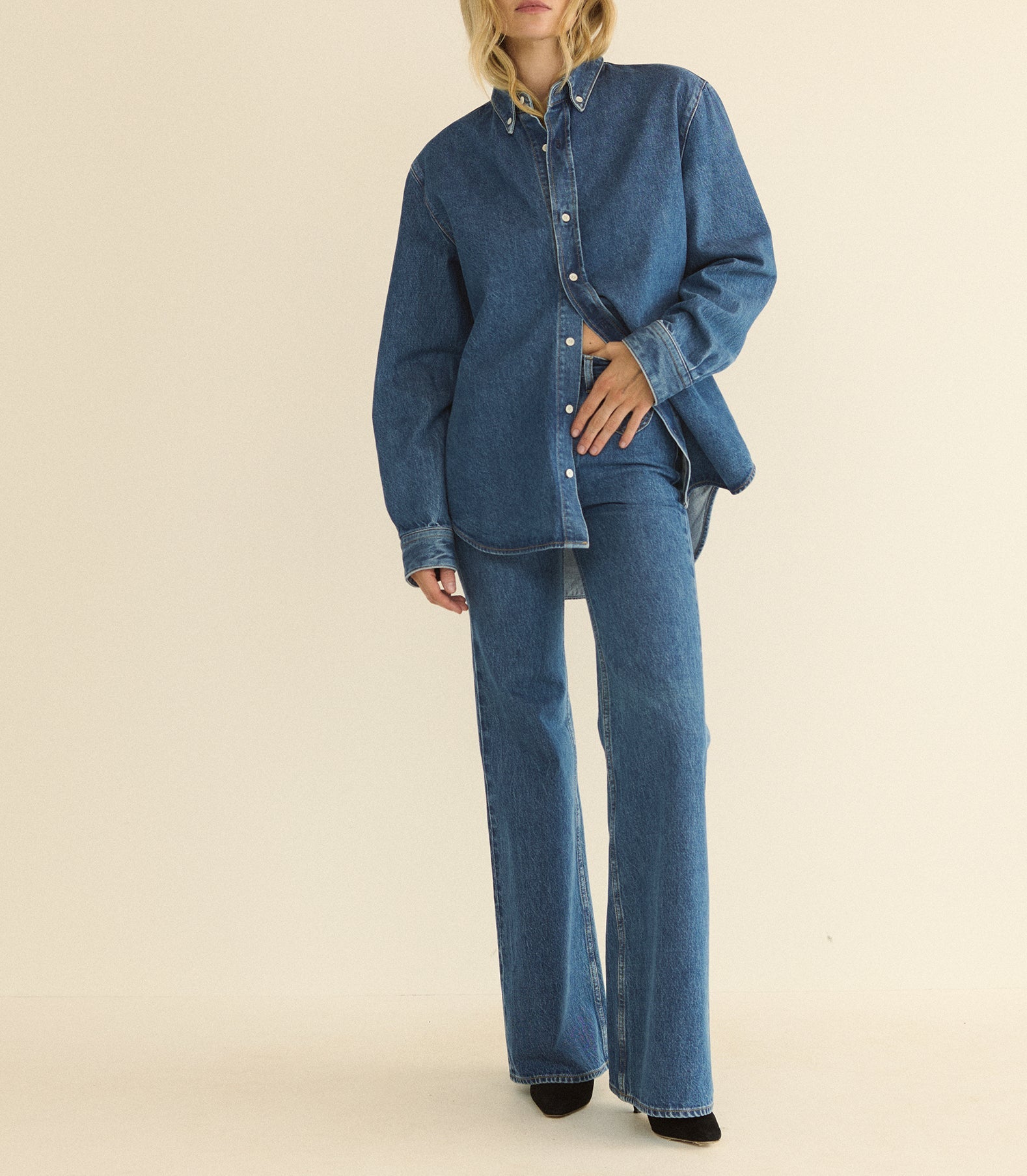 BACALL SHIRT -- ROUSSILLON MID WASH