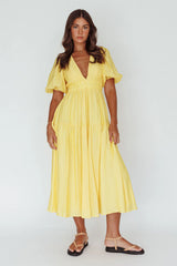 Summer Land V-Neckline Midi Dress Butter