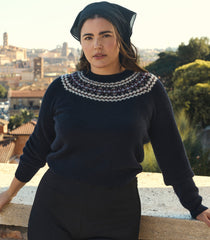 BONIFACE CASHMERE SWEATER -- NAVY