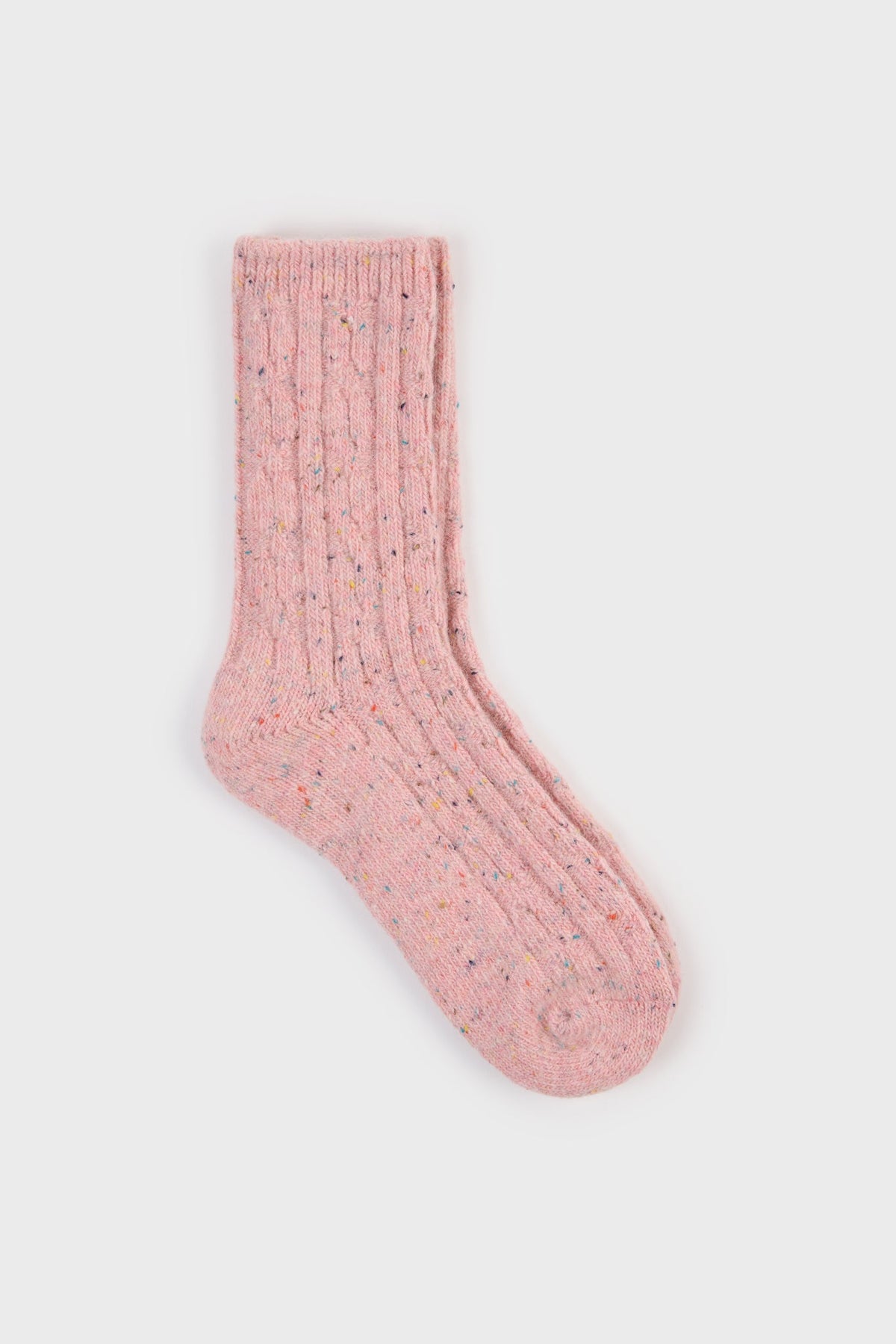 Baby pink rainbow fleck thick socks
