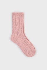 Baby pink rainbow fleck thick socks