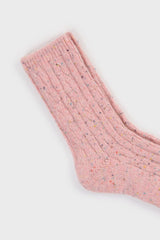 Baby pink rainbow fleck thick socks