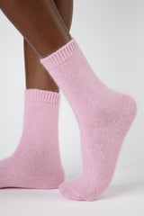 Baby pink angora smooth socks