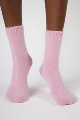 Baby pink angora smooth socks
