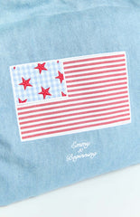 Beginning Washed Denim USA Tote Bag