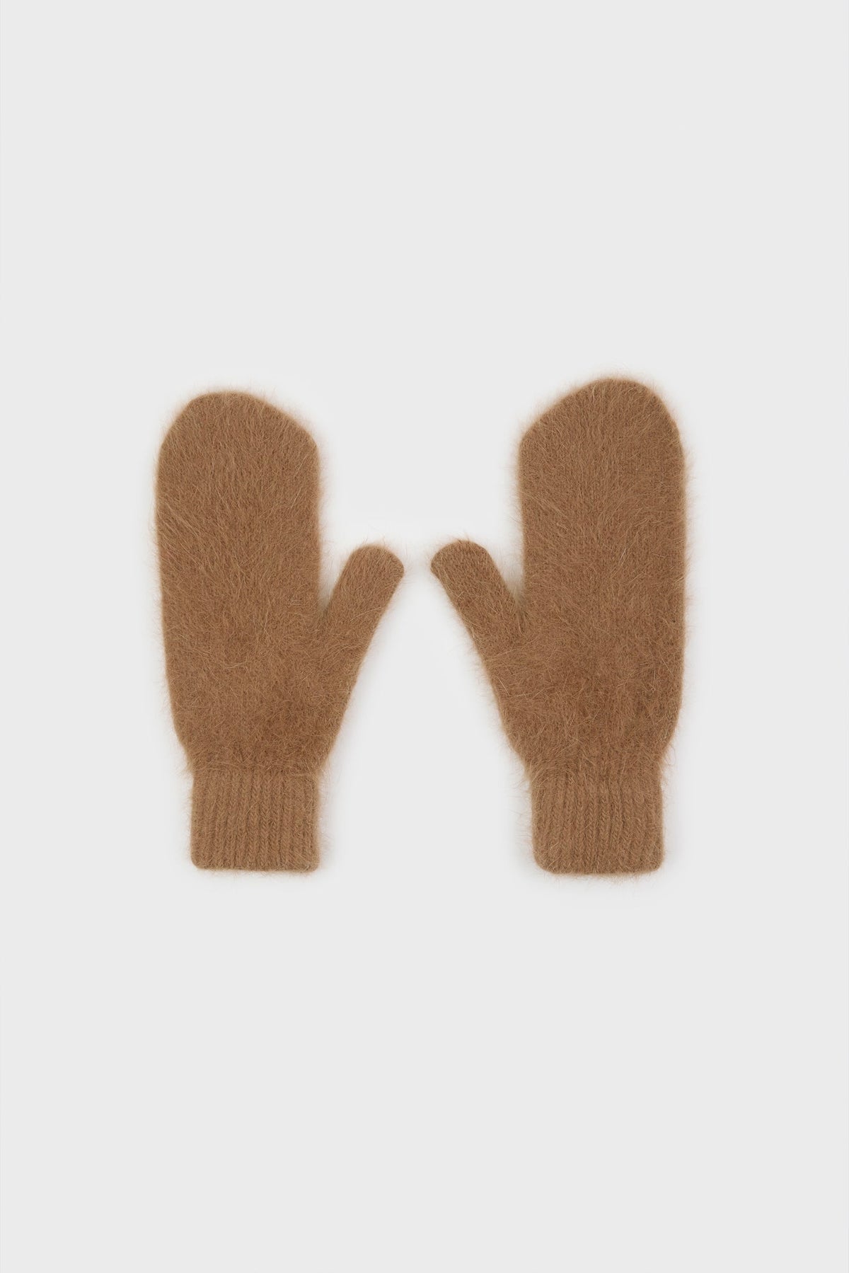 Beige mohair mittens