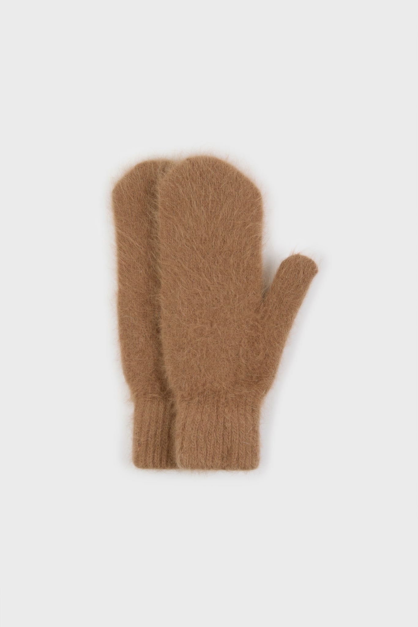 Beige mohair mittens