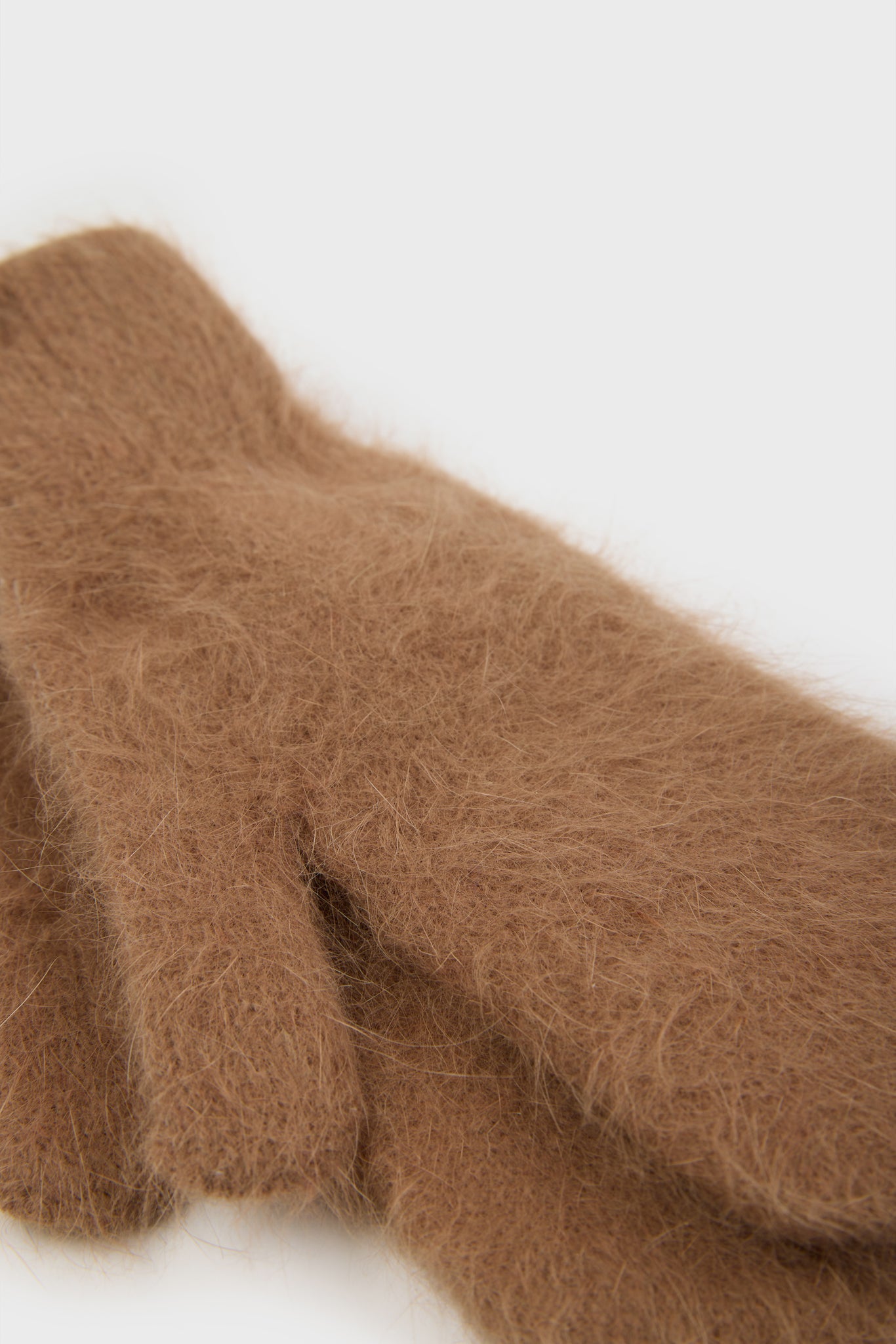 Beige mohair mittens