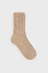 Beige rainbow fleck thick socks