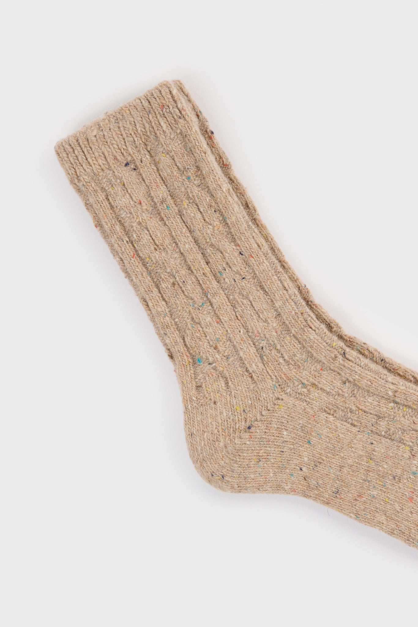 Beige rainbow fleck thick socks