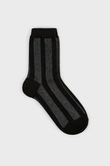Black and silver glitter vertical striped socks