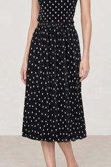 Black and white polka dot ribbed skirt