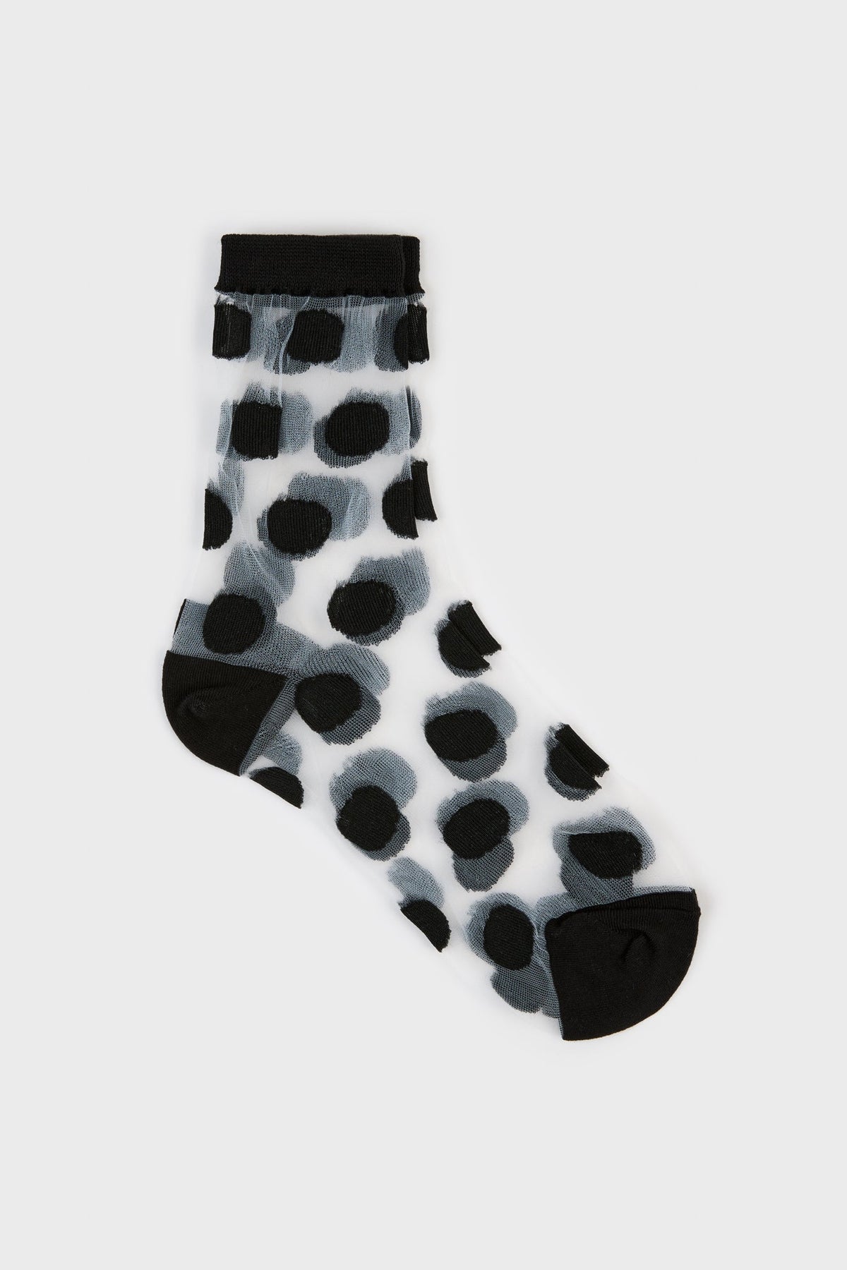 Black and white sheer polka dot socks