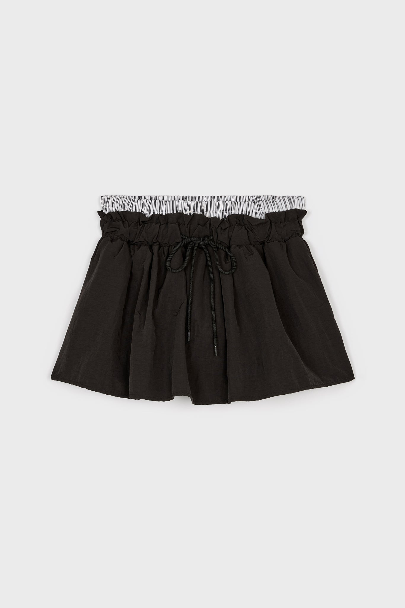 Black and white striped shirting skort