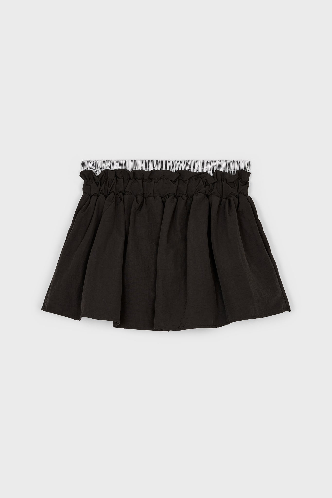 Black and white striped shirting skort