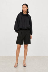 Black box textured hooded windbreaker