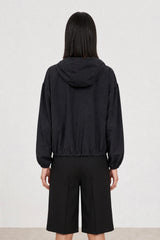 Black box textured hooded windbreaker
