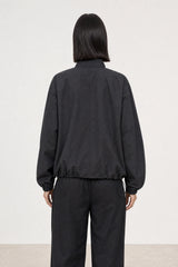 Black diagonal pocket bomber jacket