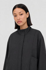 Black diagonal pocket bomber jacket