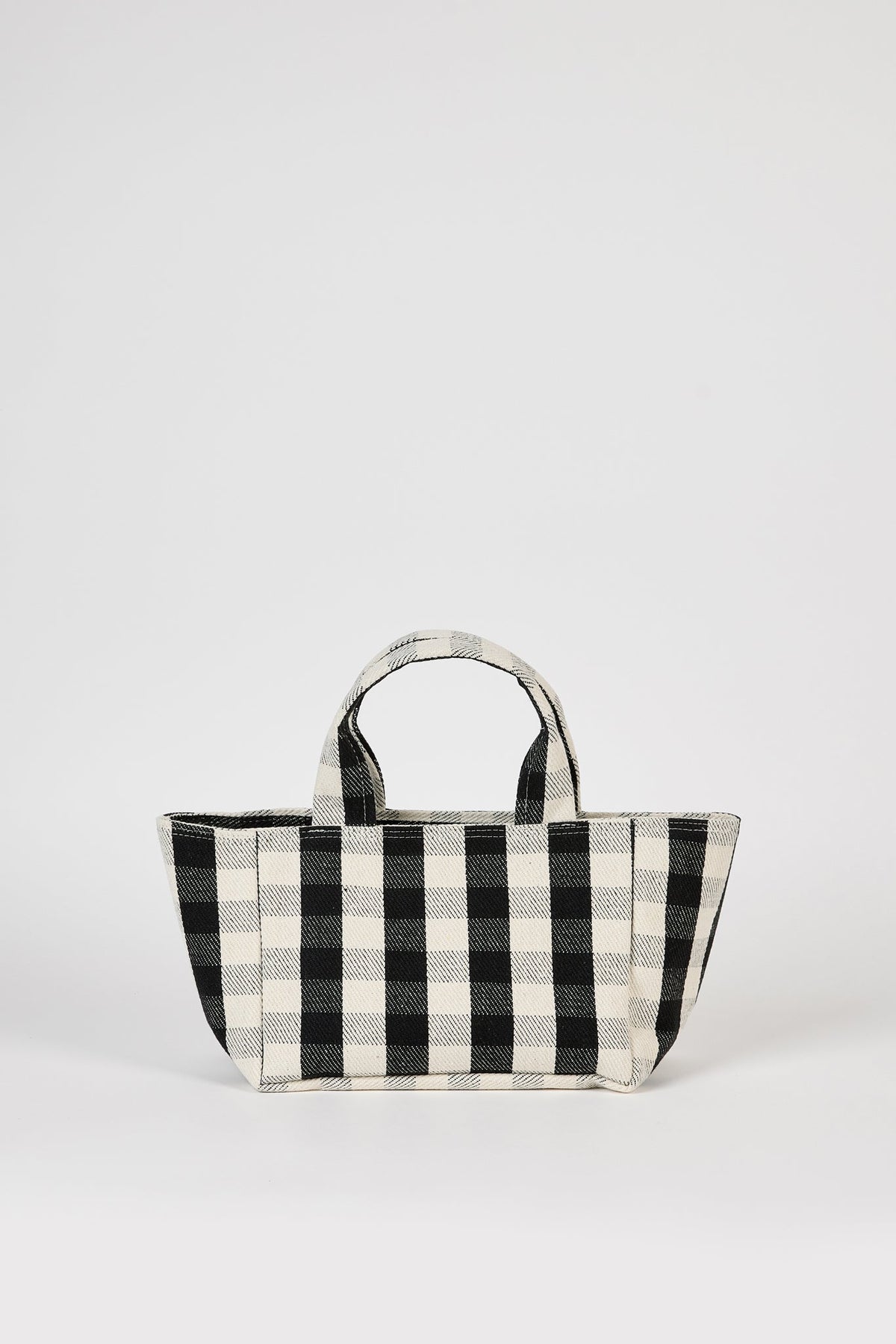 Black giant check mini tote bag