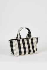 Black giant check mini tote bag