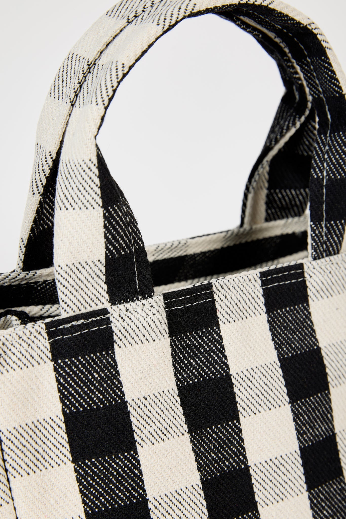 Black giant check mini tote bag