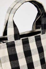 Black giant check mini tote bag
