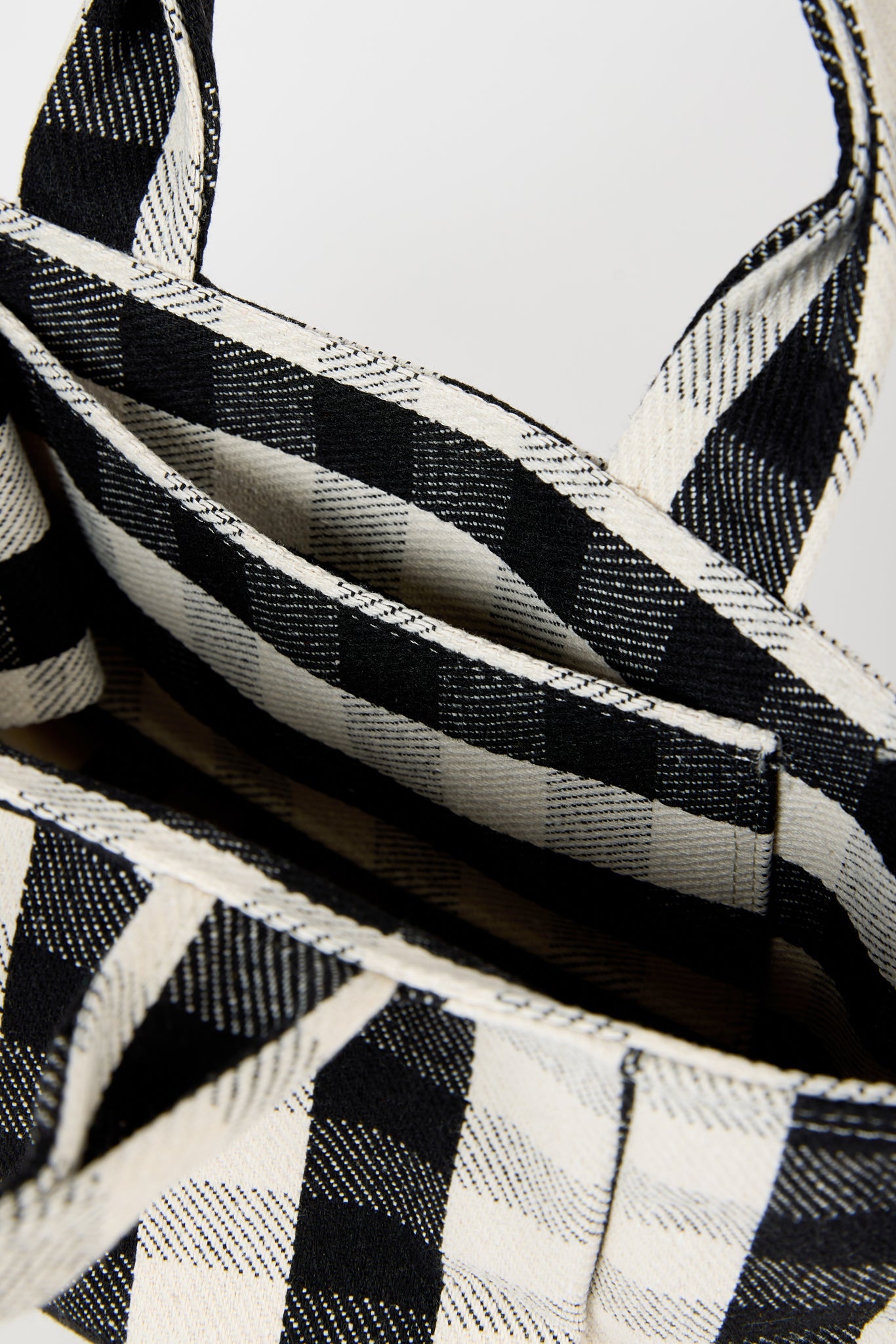 Black giant check mini tote bag