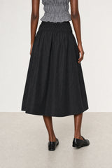 Black giant shirring waist skirt