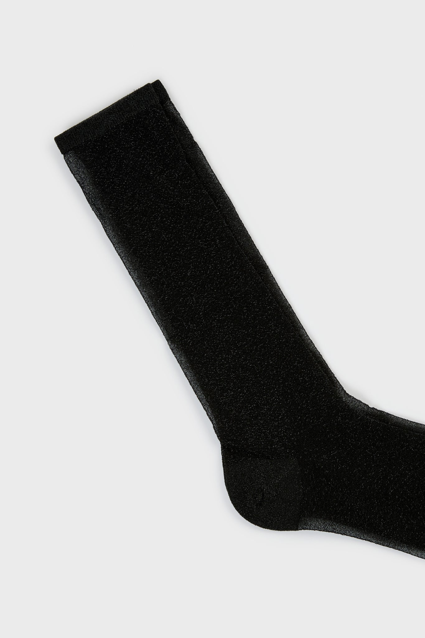 Black glitter superstar long socks