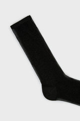 Black glitter superstar long socks