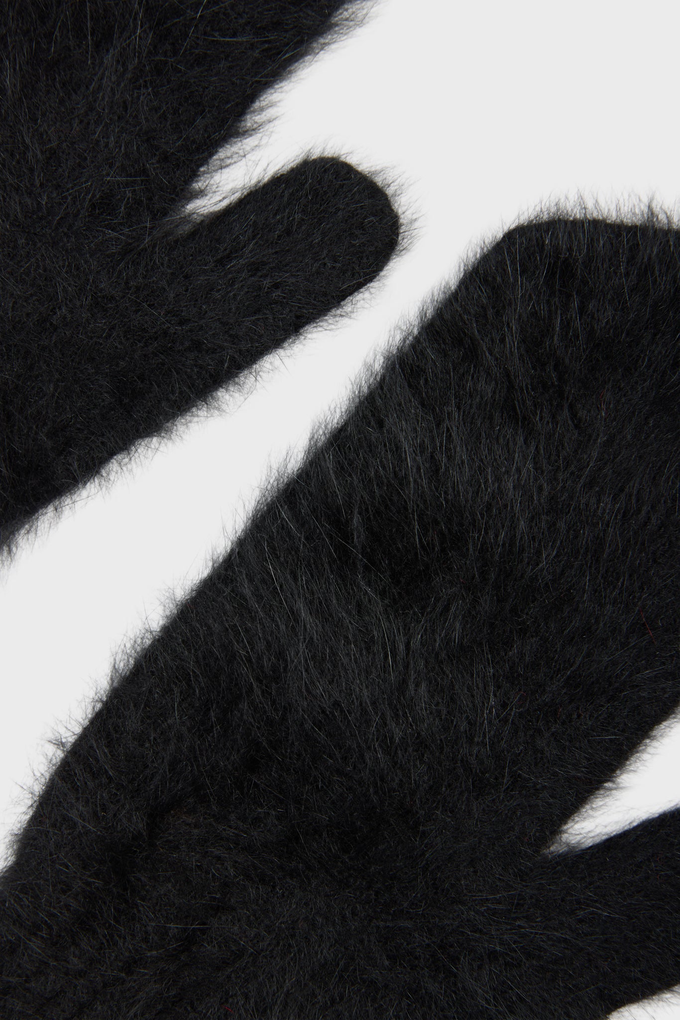 Black mohair mittens