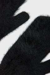 Black mohair mittens