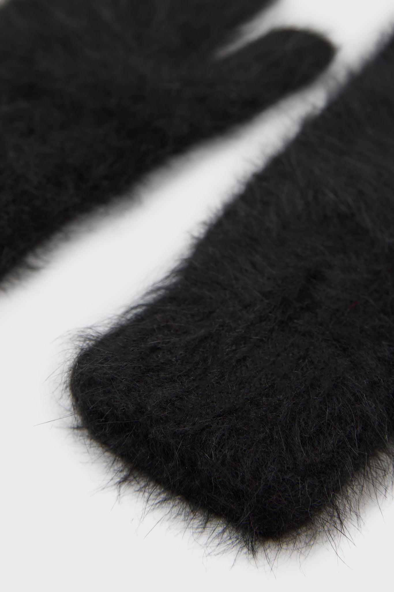 Black mohair mittens