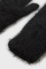 Black mohair mittens